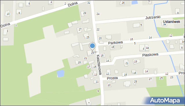 Jeziórko, Kasztanowa, 23, mapa Jeziórko