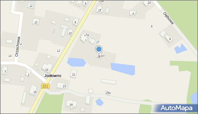 Jodłowno, Kasztanowa, 19, mapa Jodłowno
