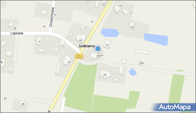 Jodłowno, Kasztanowa, 23, mapa Jodłowno
