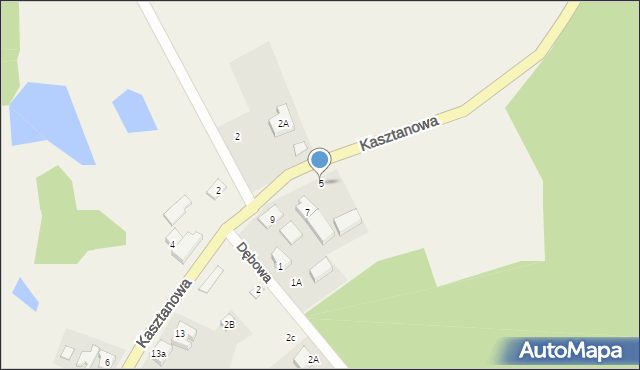 Jodłowno, Kasztanowa, 5, mapa Jodłowno