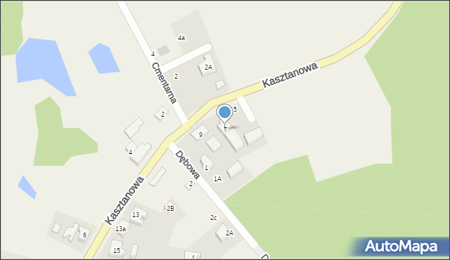 Jodłowno, Kasztanowa, 7, mapa Jodłowno