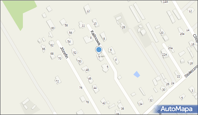 Józefin, Kalinowa, 7, mapa Józefin