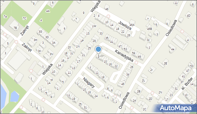 Józefosław, Kanadyjska, 2, mapa Józefosław