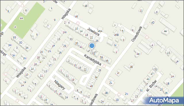 Józefosław, Kanadyjska, 51, mapa Józefosław