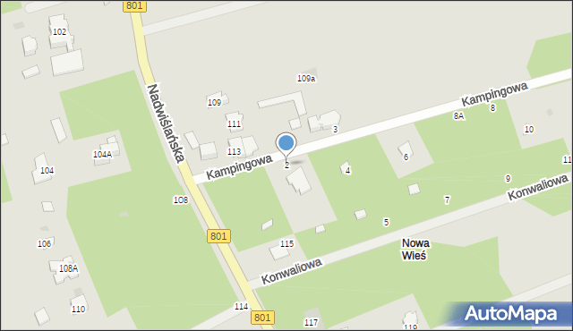 Józefów, Kampingowa, 2, mapa Józefów