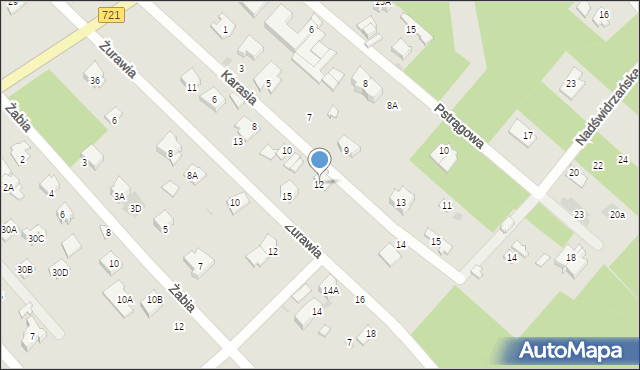 Józefów, Karasia, 12, mapa Józefów