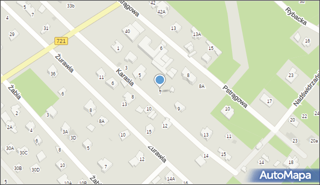 Józefów, Karasia, 7, mapa Józefów