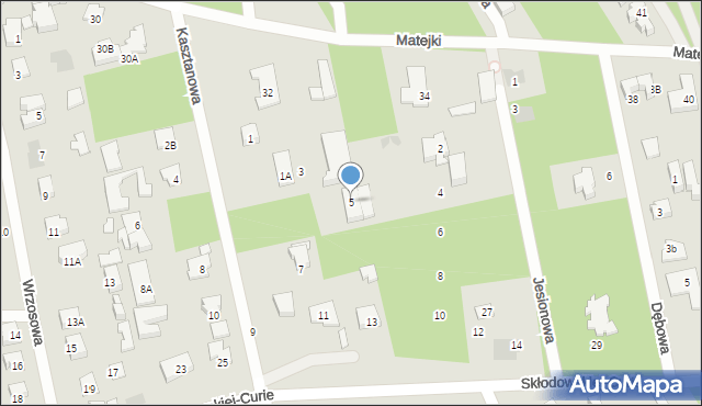 Józefów, Kasztanowa, 5, mapa Józefów