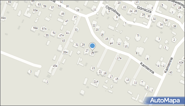 Józefów, Kamienna, 25, mapa Józefów