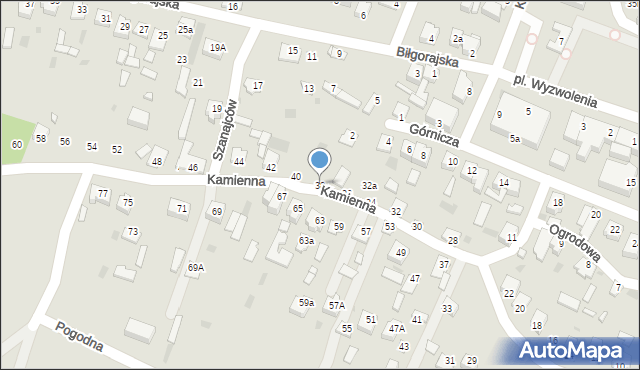 Józefów, Kamienna, 38, mapa Józefów