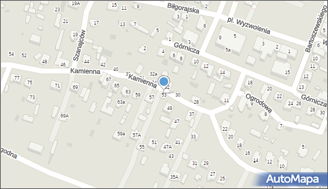 Józefów, Kamienna, 53, mapa Józefów