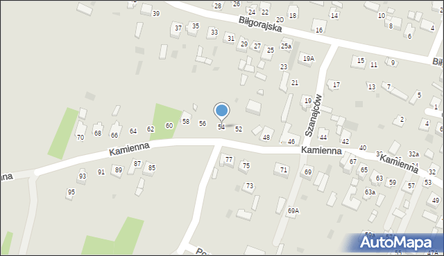 Józefów, Kamienna, 54, mapa Józefów