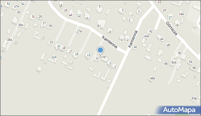 Józefów, Kamienna, 9, mapa Józefów