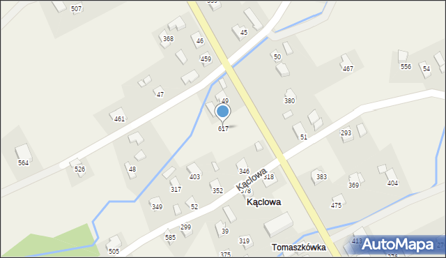 Kąclowa, Kąclowa, 617, mapa Kąclowa