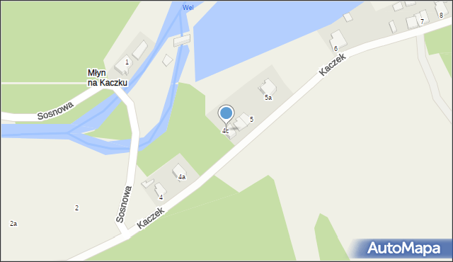Kaczek, Kaczek, 4c, mapa Kaczek