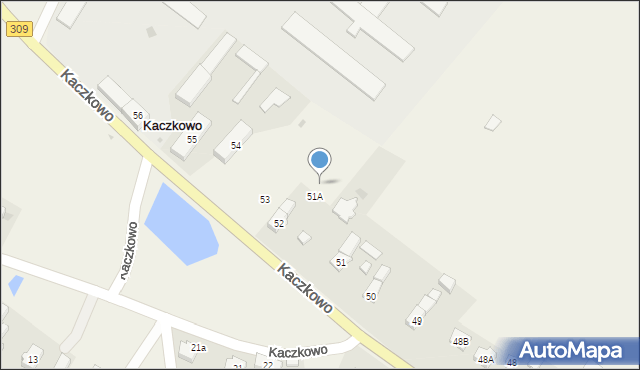 Kaczkowo, Kaczkowo, 51B, mapa Kaczkowo