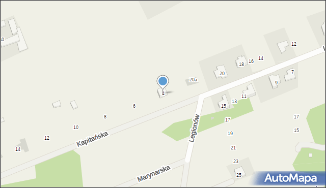 Kady, Kapitańska, 4, mapa Kady