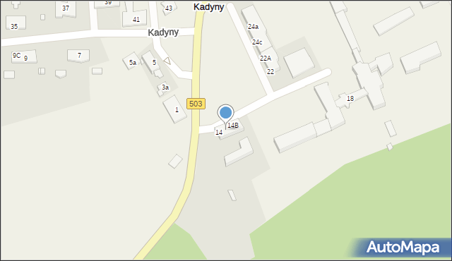 Kadyny, Kadyny, 14A, mapa Kadyny