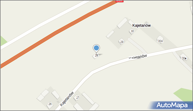 Kajetanów, Kajetanów, 28, mapa Kajetanów