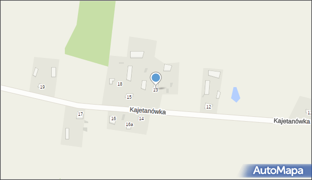 Kajetanówka, Kajetanówka, 13, mapa Kajetanówka