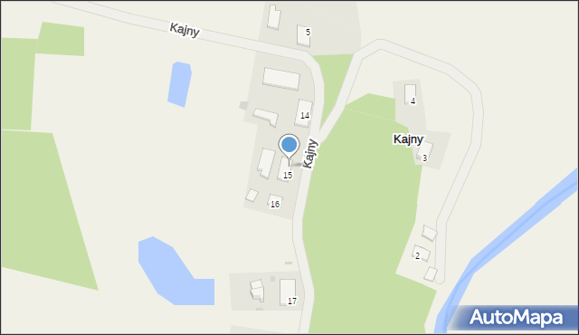 Kajny, Kajny, 15A, mapa Kajny