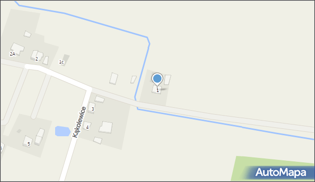 Kąkolewice, Kąkolewice, 1, mapa Kąkolewice