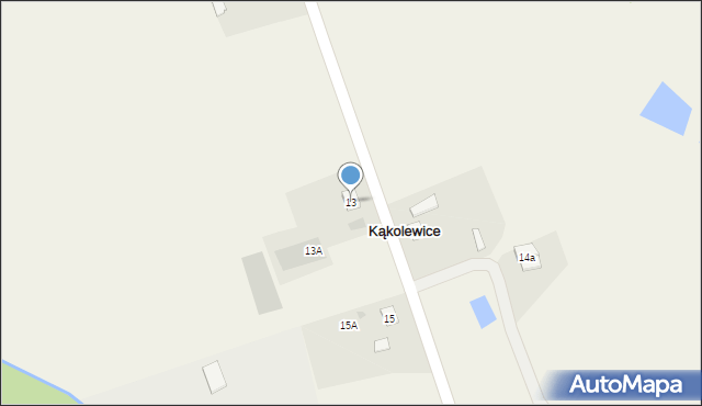 Kąkolewice, Kąkolewice, 13, mapa Kąkolewice