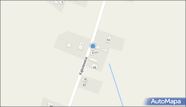 Kąkolewice, Kąkolewice, 8, mapa Kąkolewice