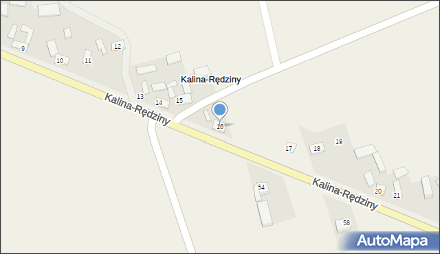 Kalina-Rędziny, Kalina-Rędziny, 16, mapa Kalina-Rędziny