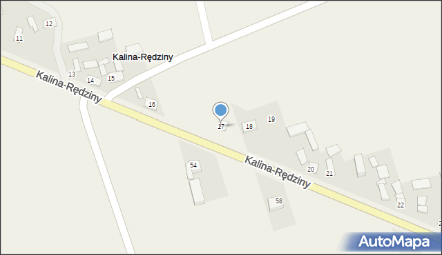 Kalina-Rędziny, Kalina-Rędziny, 17, mapa Kalina-Rędziny