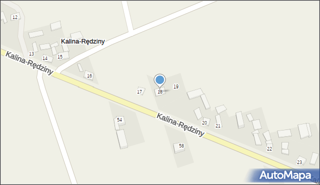 Kalina-Rędziny, Kalina-Rędziny, 18, mapa Kalina-Rędziny