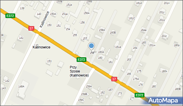 Kalinowice, Kalinowice, 158, mapa Kalinowice