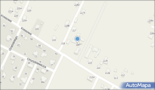 Kalinowice, Kalinowice, 216, mapa Kalinowice