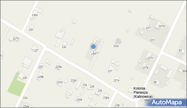 Kalinowice, Kalinowice, 233, mapa Kalinowice