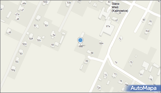 Kalinowice, Kalinowice, 68B, mapa Kalinowice