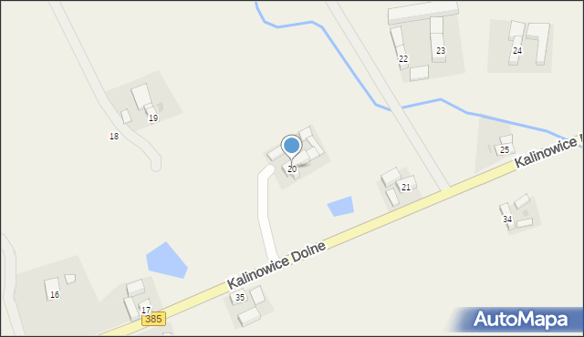 Kalinowice Dolne, Kalinowice Dolne, 20, mapa Kalinowice Dolne