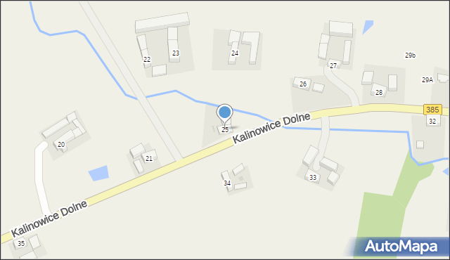 Kalinowice Dolne, Kalinowice Dolne, 25, mapa Kalinowice Dolne