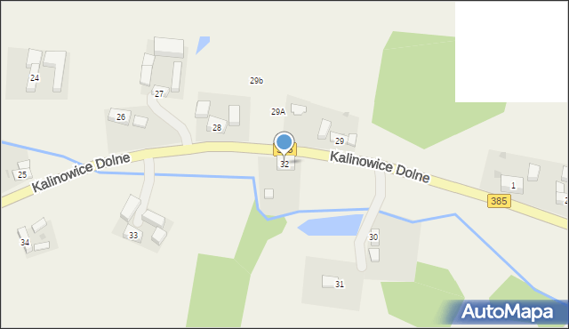 Kalinowice Dolne, Kalinowice Dolne, 32, mapa Kalinowice Dolne
