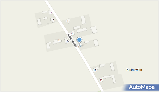 Kalinowiec, Kalinowiec, 11, mapa Kalinowiec