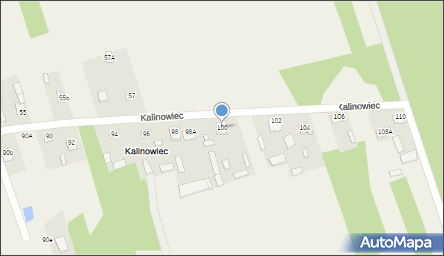 Kalinowiec, Kalinowiec, 100, mapa Kalinowiec