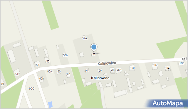 Kalinowiec, Kalinowiec, 57, mapa Kalinowiec