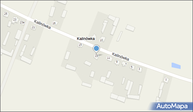 Kalinówka, Kalinówka, 13, mapa Kalinówka