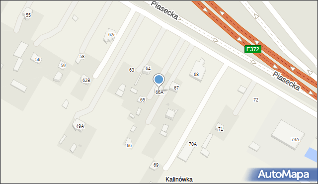 Kalinówka, Kalinówka, 66A, mapa Kalinówka