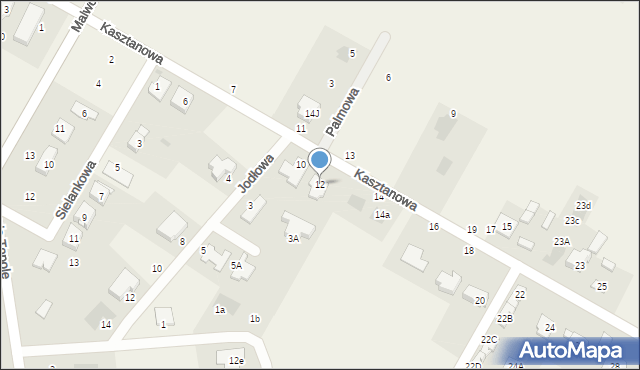 Kalinówka, Kasztanowa, 12, mapa Kalinówka