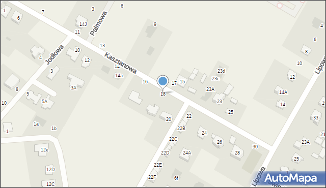 Kalinówka, Kasztanowa, 18, mapa Kalinówka