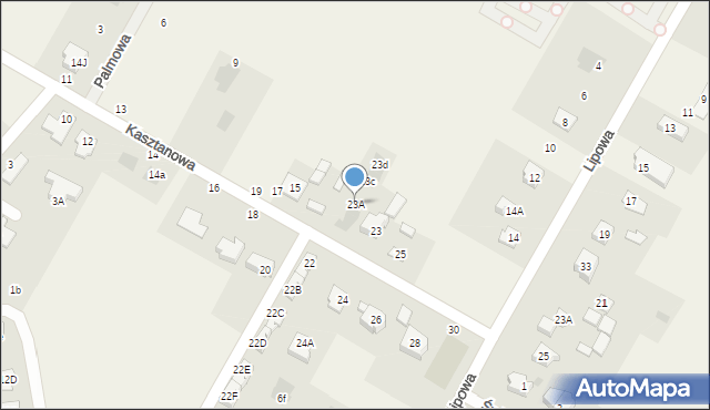Kalinówka, Kasztanowa, 23A, mapa Kalinówka