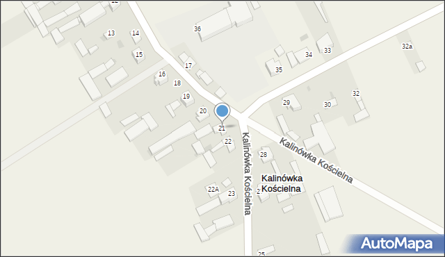 Kalinówka Kościelna, Kalinówka Kościelna, 21, mapa Kalinówka Kościelna