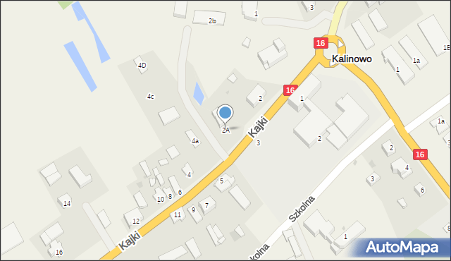 Kalinowo, Kajki Michała, 2A, mapa Kalinowo