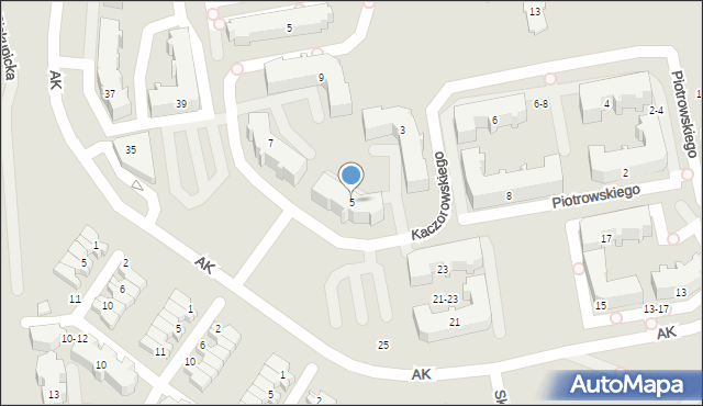 Kalisz, Kaczorowskiego Henryka, ks., 5, mapa Kalisza