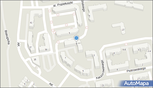 Kalisz, Kaczorowskiego Henryka, ks., 9, mapa Kalisza